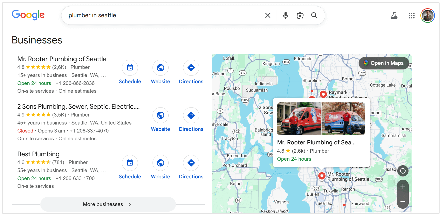 Exemplo de pacote de mapa local